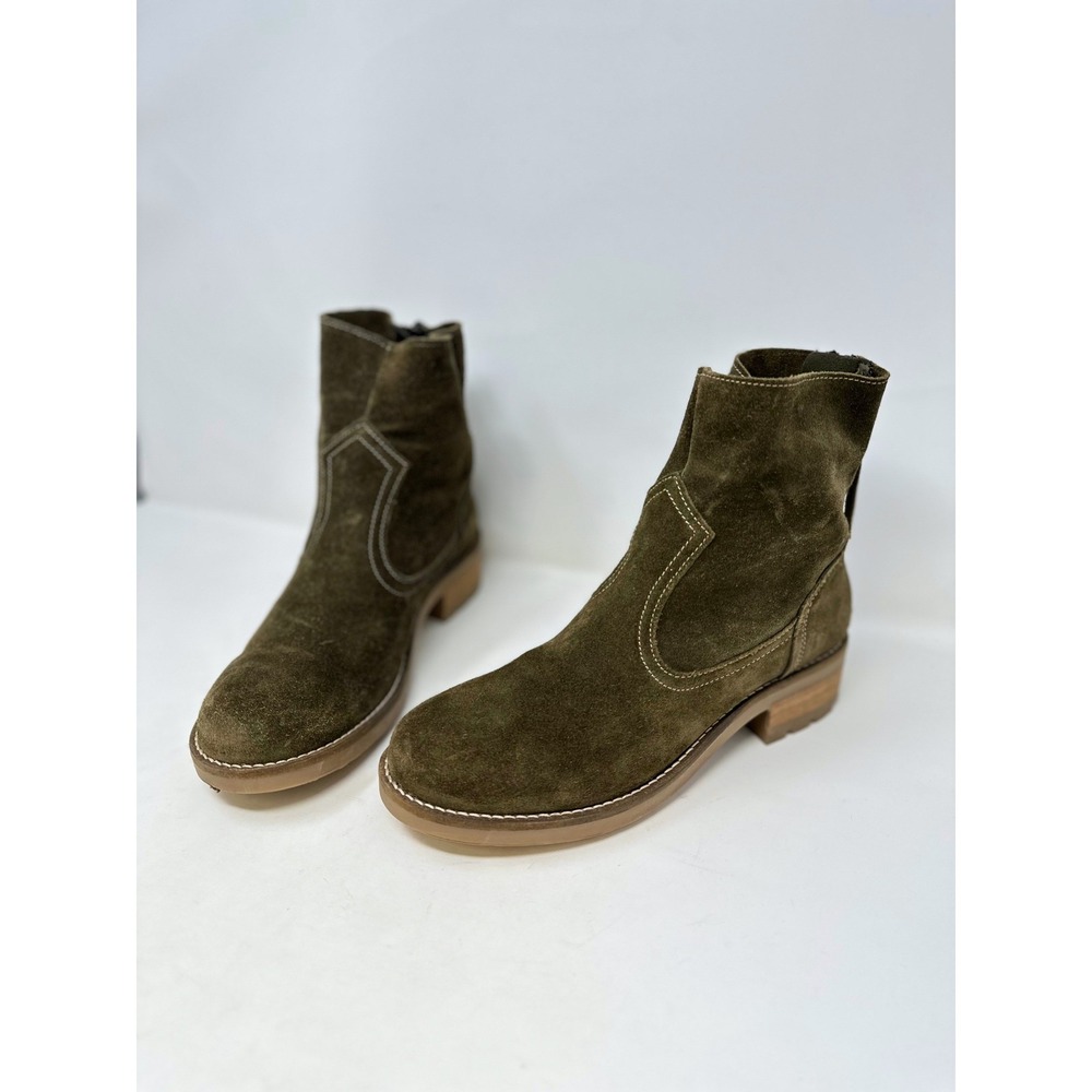 Antonio De Faria Mila Olive Green Suede Boots 9.5